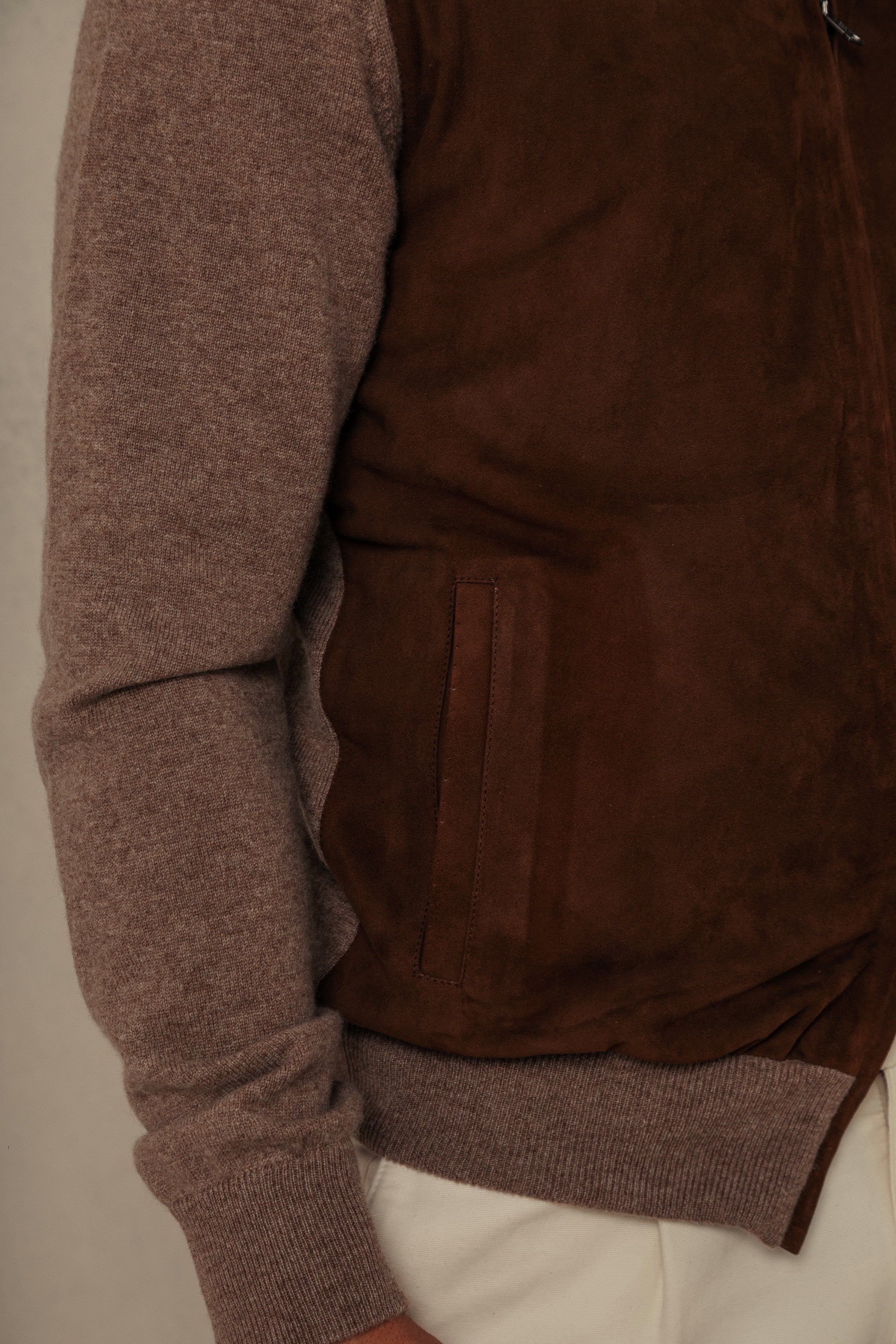 Lightweight Cashmere & Suede Cardigan – Rifugio Handmade Leather