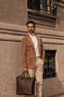 Suede Handmade Sport Lapel Jacket