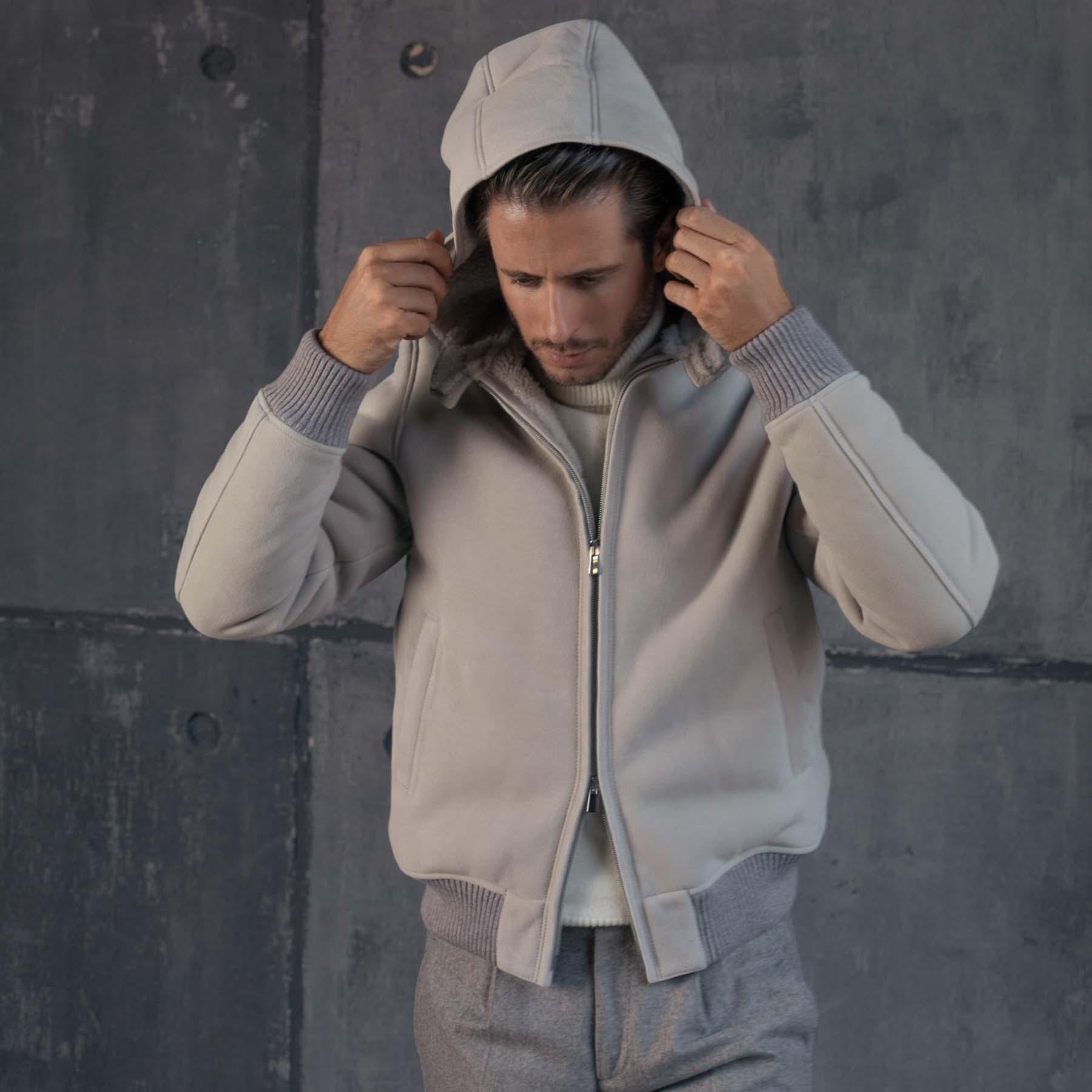 Sport Hoodie Shearling Jacket Rifugio Handmade Leather Jackets