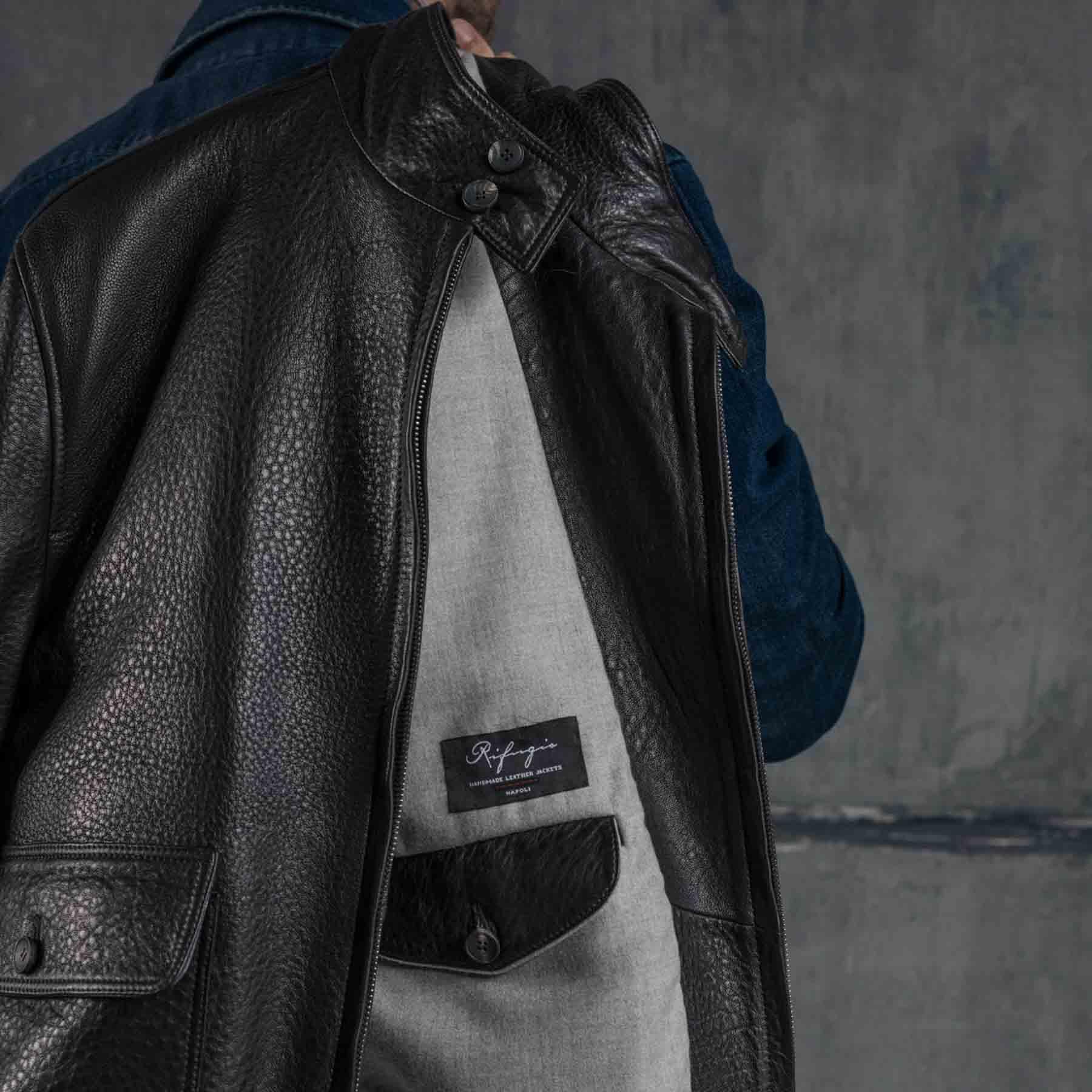 Black Wild Lamb Sport Jacket – Rifugio Handmade Leather Jackets Napoli